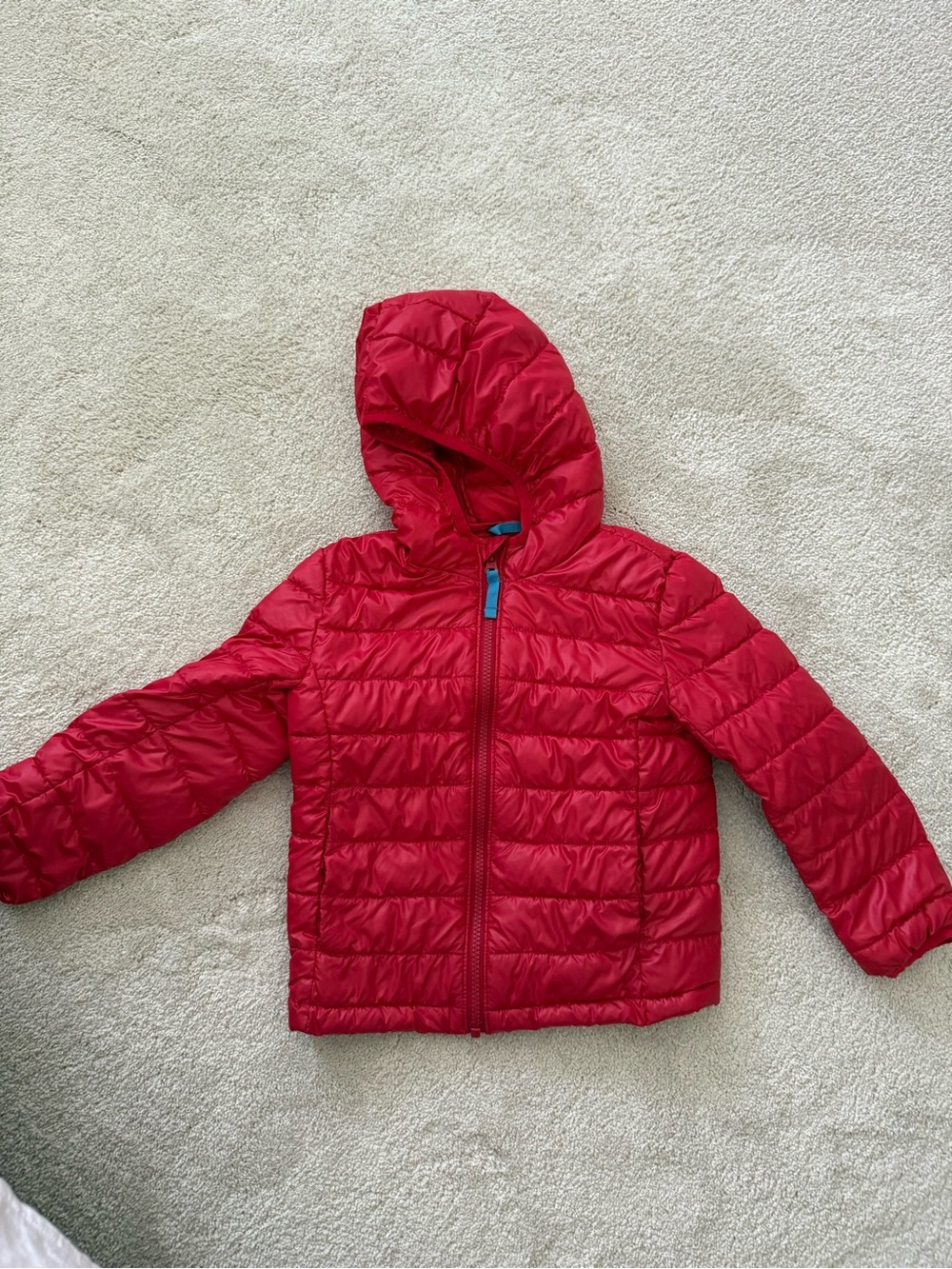 Primary Kids Red Hooded Puffer Jacket Size 4-5